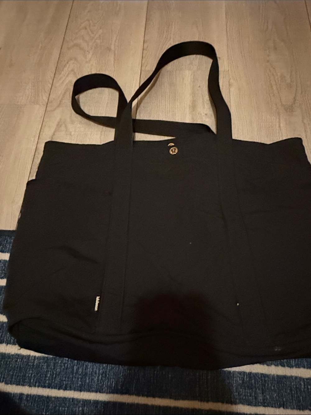 lululemon athletica Black Canvas Tote with Long Straps